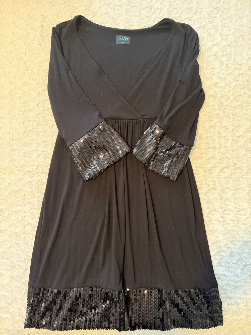 Olian Black V-Neck Dress